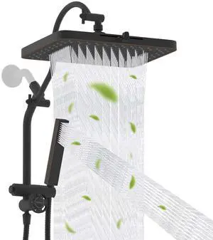 Hibbent 13'' cUPC Certified Shower Head Combo, High Pressure 5-spray Rainfall Showerhead, Stainless Hibbent 13'' cUPC Certified Shower Head Combo, High Pressure 5-spray Rainfall Showerhead, Stainless