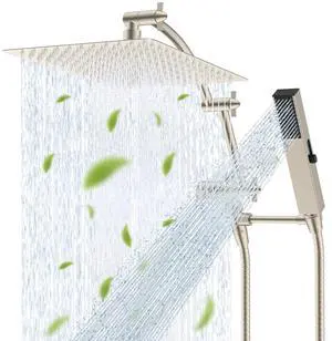 Hibbent All Metal CUPC Certified 12'' Rainfall Shower Head, Dual Shower Head Combo, High Pressure Ha Hibbent All Metal CUPC Certified 12'' Rainfall Shower Head, Dual Shower Head Combo, High Pressure Ha