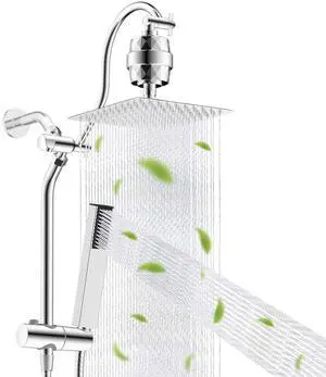 Hibbent All Metal 10'' Filtered Rainfall Shower Head, High Pressure Showerhead combo with 4-mode Han Hibbent All Metal 10'' Filtered Rainfall Shower Head, High Pressure Showerhead combo with 4-mode Han