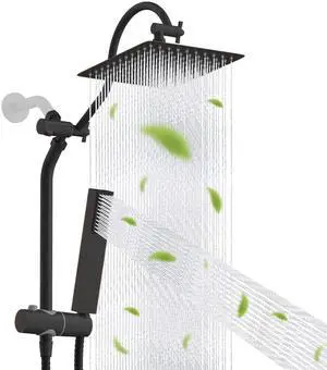 Hibbent cUPC Certified High Pressure 10'' Rainfall Shower Head, Showerhead Combo with 4-mode Handhel Hibbent cUPC Certified High Pressure 10'' Rainfall Shower Head, Showerhead Combo with 4-mode Handhel