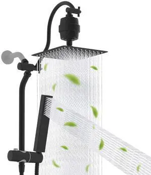 Hibbent All Metal 10'' Filtered Rainfall Shower Head, High Pressure Showerhead combo with 4-mode Han Hibbent All Metal 10'' Filtered Rainfall Shower Head, High Pressure Showerhead combo with 4-mode Han