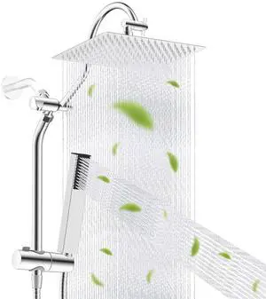 Hibbent cUPC Certified High Pressure 12'' Rainfall Shower Head, Showerhead Combo with 4-mode Handhel Hibbent cUPC Certified High Pressure 12'' Rainfall Shower Head, Showerhead Combo with 4-mode Handhel