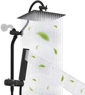 Hibbent cUPC Certified High Pressure 12'' Rainfall Shower Head, Showerhead Combo with 4-mode Handhel Hibbent cUPC Certified High Pressure 12'' Rainfall Shower Head, Showerhead Combo with 4-mode Handhel