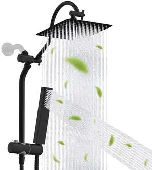 Hibbent cUPU Certified High Pressure 10'' Rainfall Shower Head, Showerhead Combo with 4-mode Handhel Hibbent cUPU Certified High Pressure 10'' Rainfall Shower Head, Showerhead Combo with 4-mode Handhel