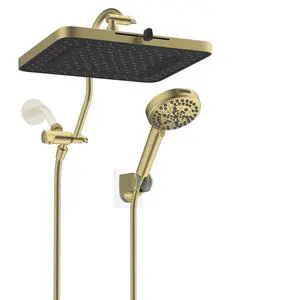 Hibbent High Pressure 13'' Dual Shower Head Combo with 10-mode Handheld Spray, Upgraded Rainfall 5-s Hibbent High Pressure 13'' Dual Shower Head Combo with 10-mode Handheld Spray, Upgraded Rainfall 5-s