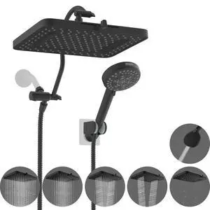 Hibbent cUPC Certified High Pressure 13'' Dual Shower Head Combo with 10-mode Handheld Spray, Rainfa Hibbent cUPC Certified High Pressure 13'' Dual Shower Head Combo with 10-mode Handheld Spray, Rainfa