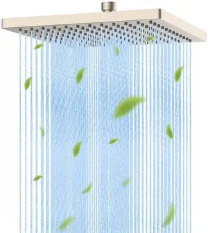 Hibbent cUCPC Certified Rain Shower Head, 10'' High Pressure Rainfall Shower Head, Square Bathroom W Hibbent cUCPC Certified Rain Shower Head, 10'' High Pressure Rainfall Shower Head, Square Bathroom W