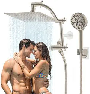 Hibbent All Metal cUPC Certified Shower Head, 8'' High Pressure Rain Shower Head, Handheld Showerhea Hibbent All Metal cUPC Certified Shower Head, 8'' High Pressure Rain Shower Head, Handheld Showerhea