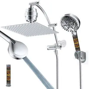 Hibbent All Metal 12'' Dual Filtered Rainfall Shower Head Combo, High Pressure Handheld Shower Head Hibbent All Metal 12'' Dual Filtered Rainfall Shower Head Combo, High Pressure Handheld Shower Head