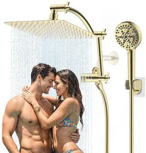 Hibbent All Metal cUPC Certified Shower Head, 10'' High Pressure Rain Shower Head, Handheld Showerhe Hibbent All Metal cUPC Certified Shower Head, 10'' High Pressure Rain Shower Head, Handheld Showerhe