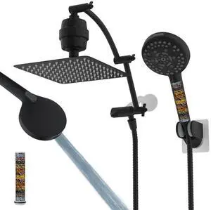 Hibbent All Metal 10'' Dual Filtered Rainfall Shower Head Combo, High Pressure Handheld Shower Head Hibbent All Metal 10'' Dual Filtered Rainfall Shower Head Combo, High Pressure Handheld Shower Head