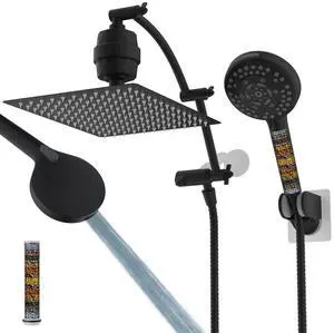 Hibbent All Metal 12'' Filtered Rainfall Shower Head Combo, High Pressure Handheld Shower Head with Hibbent All Metal 12'' Filtered Rainfall Shower Head Combo, High Pressure Handheld Shower Head with