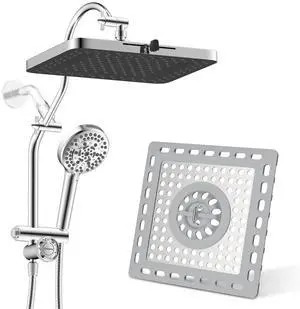 Hibbent 13 Showerhead Combo with 4 Bathroom Hair Catcher Hibbent 13 Showerhead Combo with 4 Bathroom Hair Catcher