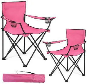 WEIDIORME 2 Pack Lightweight Camping Chairs, 300LBS Heavy-Duty Portable Folding Chairs with Carry Ba WEIDIORME 2 Pack Lightweight Camping Chairs, 300LBS Heavy-Duty Portable Folding Chairs with Carry Ba