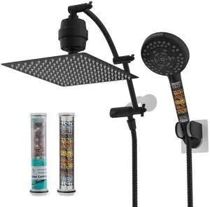 Hibbent 12'' Filter Rainfall Shower Head Combo with 2 Filters Hibbent 12'' Filter Rainfall Shower Head Combo with 2 Filters