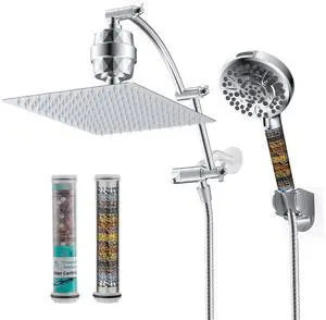 Hibbent 12'' Filter Rainfall Shower Head Combo with 2 Filters Hibbent 12'' Filter Rainfall Shower Head Combo with 2 Filters