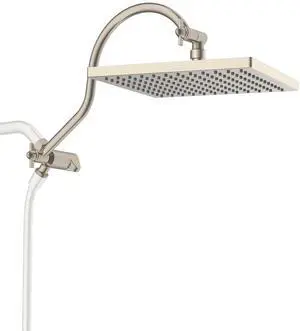 Hibbent All Metal 12 Inch Brass Adjustable Shower Head Extension Arm with Shower Arm Diverter Valve, Hibbent All Metal 12 Inch Brass Adjustable Shower Head Extension Arm with Shower Arm Diverter Valve,