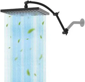 Hibbent Shower Head Extension Arm with Thickness Metal Rain Shower Head Hibbent Shower Head Extension Arm with Thickness Metal Rain Shower Head