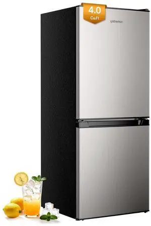 Upstreman 4.0 Cu.Ft Mini fridge with Bottom Freezer, Double Door, Low Noise Large Capacity Fridge, f Upstreman 4.0 Cu.Ft Mini fridge with Bottom Freezer, Double Door, Low Noise Large Capacity Fridge, f