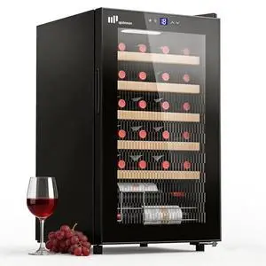 Upstreman 24 Bottle Wine Cooler Refrigerator, Compact Small Built-in or Freestanding Wine Fridge, 41 Upstreman 24 Bottle Wine Cooler Refrigerator, Compact Small Built-in or Freestanding Wine Fridge, 41