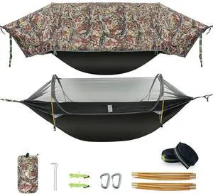 Camping Hammock Tent with Mosquito Net & RainFly, 3 in 1 Waterproof Portable Sleeping Hammock Bug Ba Camping Hammock Tent with Mosquito Net & RainFly, 3 in 1 Waterproof Portable Sleeping Hammock Bug Ba