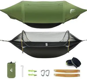 Camping Hammock Tent with Mosquito Net & RainFly, 3 in 1 Waterproof Portable Sleeping Hammock Bug Ba Camping Hammock Tent with Mosquito Net & RainFly, 3 in 1 Waterproof Portable Sleeping Hammock Bug Ba