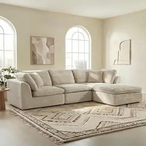 CHITA 108" Modular Sectional Couches for Living Room, Boneless L-Shape Sofa with Ottoman, 3 Seater C CHITA 108" Modular Sectional Couches for Living Room, Boneless L-Shape Sofa with Ottoman, 3 Seater C