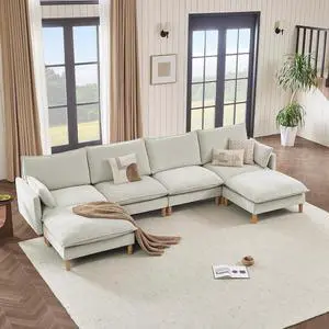CHITA Modular Cloud Sectional Couch, U-Shaped Oversized Cloud Couches for Living Room, Mid Century M CHITA Modular Cloud Sectional Couch, U-Shaped Oversized Cloud Couches for Living Room, Mid Century M
