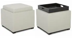 CHITA Storage Ottoman Cube with Tray Lid, Set of 2, Small Footstool with Storage, Square End Table f CHITA Storage Ottoman Cube with Tray Lid, Set of 2, Small Footstool with Storage, Square End Table f