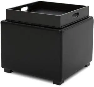 CHITA Storage Ottoman Cube with Tray Lid, Small Footstool with Storage, Square End Table for Living CHITA Storage Ottoman Cube with Tray Lid, Small Footstool with Storage, Square End Table for Living