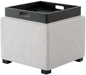 CHITA Storage Ottoman Cube with Tray Lid, Small Footstool with Storage, Square End Table for Living CHITA Storage Ottoman Cube with Tray Lid, Small Footstool with Storage, Square End Table for Living