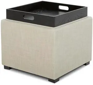 CHITA Storage Ottoman Cube with Tray Lid, Small Footstool with Storage, Square End Table for Living CHITA Storage Ottoman Cube with Tray Lid, Small Footstool with Storage, Square End Table for Living