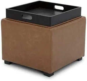 CHITA Storage Ottoman Cube with Tray Lid, Small Footstool with Storage, Square End Table for Living CHITA Storage Ottoman Cube with Tray Lid, Small Footstool with Storage, Square End Table for Living
