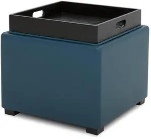 CHITA Storage Ottoman Cube with Tray Lid, Small Footstool with Storage, Square End Table for Living CHITA Storage Ottoman Cube with Tray Lid, Small Footstool with Storage, Square End Table for Living