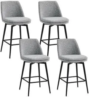 CHITA Swivel Bar Stools, 27.2" Counter Height Bar Stools Set of 4, FSC Certified Upholstered Modern CHITA Swivel Bar Stools, 27.2" Counter Height Bar Stools Set of 4, FSC Certified Upholstered Modern