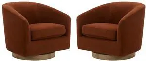 CHITA Swivel Accent Chair Set of 2, Fully Assembled Velvet Barrel Armchair with FSC Certified Uphols CHITA Swivel Accent Chair Set of 2, Fully Assembled Velvet Barrel Armchair with FSC Certified Uphols