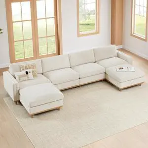 CHITA Super Large Luxury U Shape Convertible Sectional Modular Sofa, Down Filled Modern Sofa, Deep S CHITA Super Large Luxury U Shape Convertible Sectional Modular Sofa, Down Filled Modern Sofa, Deep S