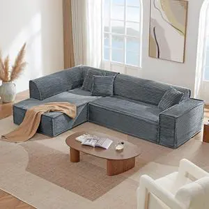 CHITA 112" Modular L-Shaped Sofa, Oversized Deep Seat Boneless Couch, Modern Comfy Boneless Sofas fo CHITA 112" Modular L-Shaped Sofa, Oversized Deep Seat Boneless Couch, Modern Comfy Boneless Sofas fo