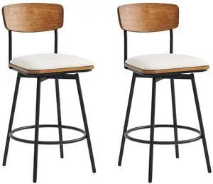 CHITA Swivel Counter Height Bar Stools, Fabric Upholstered Barstools Set of 2, 27" Seat Height, Meta CHITA Swivel Counter Height Bar Stools, Fabric Upholstered Barstools Set of 2, 27" Seat Height, Meta