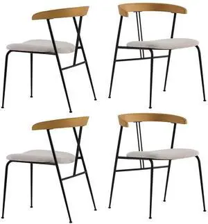 CHITA Upholstered Modern Dining Chairs Set of 4, FSC Certified Dining Chair with Metal Legs, Mid Cen CHITA Upholstered Modern Dining Chairs Set of 4, FSC Certified Dining Chair with Metal Legs, Mid Cen