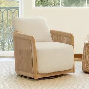 CHITA Braid Swivel Accent Chairs, Modern Comfy Armchair with Transfer-Printed Wood-Like Finish Metal CHITA Braid Swivel Accent Chairs, Modern Comfy Armchair with Transfer-Printed Wood-Like Finish Metal