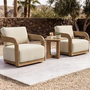 CHITA 3 Pieces Eucalyptus Patio Bistro Set, Outdoor Furniture Swivel Chairs & Side Table Set, Eucaly CHITA 3 Pieces Eucalyptus Patio Bistro Set, Outdoor Furniture Swivel Chairs & Side Table Set, Eucaly
