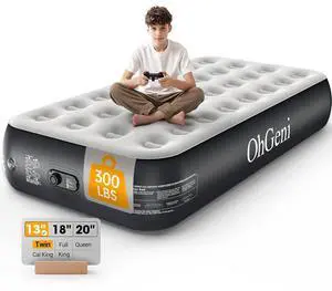 Twin Air Mattress with Built in Pump, Camping Air Mattress with External Valve, Family Choice Award Winner, 13" Inflatable Blow up Bed, Portable Foldable Airbed for Home & Outdoor, 300lbs Twin Air Mattress with Built in Pump, Camping Air Mattress with External Valve, Family Choice Award Winner, 13" Inflatable Blow up Bed, Portable Foldable Airbed for Home & Outdoor, 300lbs