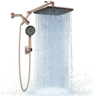11.8" Rain Shower Head with Handheld, High Pressure Handheld Shower with Multi Spray Modes, Rainfall Combo with Metal Extension Arm, Detachable Dual Showerhead, Bathroom Decor, Rose Gold 11.8" Rain Shower Head with Handheld, High Pressure Handheld Shower with Multi Spray Modes, Rainfall Combo with Metal Extension Arm, Detachable Dual Showerhead, Bathroom Decor, Rose Gold
