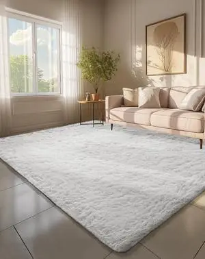 6x9 White Rugs for Living Room, Large Fluffy Shag Fuzzy Plush Soft Living Room Area Rugs, Floor Shaggy Carpets for Bedroom, Carpet for Kids Boys Girls Dorm Nursery Home Decor Aesthetic 6x9 White Rugs for Living Room, Large Fluffy Shag Fuzzy Plush Soft Living Room Area Rugs, Floor Shaggy Carpets for Bedroom, Carpet for Kids Boys Girls Dorm Nursery Home Decor Aesthetic