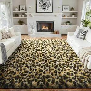 6x9 Leopard Rugs for Living Room Bedroom, Large Cheetah Print Rug Fluffy Shag Fuzzy Plush Soft Throw,Large Shaggy Floor Big Faux Animal Throw Carpets,Home Decor Aesthetic 6x9 Leopard Rugs for Living Room Bedroom, Large Cheetah Print Rug Fluffy Shag Fuzzy Plush Soft Throw,Large Shaggy Floor Big Faux Animal Throw Carpets,Home Decor Aesthetic