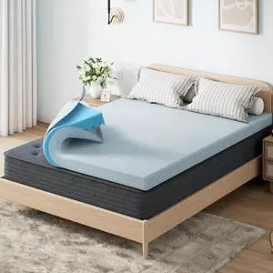 Memory Foam Mattress Topper Pad, with Cover, Soft Bed Cover with Anti-Slip Base, Size Queen, Style 3 Inch Memory Foam Mattress Topper Pad, with Cover, Soft Bed Cover with Anti-Slip Base, Size Queen, Style 3 Inch