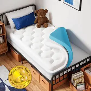 Cooling 4 Inch Twin Size Dual Layer Mattress Topper, 2 Inch Gel Memory Foam, 2 Inch Soft Pillow Top Pad, Washable Bedroom Cover for Kids Mattresses, Extra Comfortable Sleep and Back Pain Relief Cooling 4 Inch Twin Size Dual Layer Mattress Topper, 2 Inch Gel Memory Foam, 2 Inch Soft Pillow Top Pad, Washable Bedroom Cover for Kids Mattresses, Extra Comfortable Sleep and Back Pain Relief