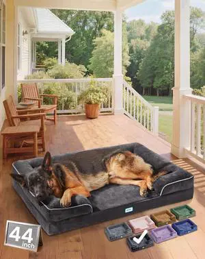 Orthopedic Dog Bed Couch Big Cat Sofa for Extra Large Sized Pets with Memory Foam, Machine-Washable Waterproof Removable Cover, Soft Comfortable Fabric, 44-inch (Black) Orthopedic Dog Bed Couch Big Cat Sofa for Extra Large Sized Pets with Memory Foam, Machine-Washable Waterproof Removable Cover, Soft Comfortable Fabric, 44-inch (Black)
