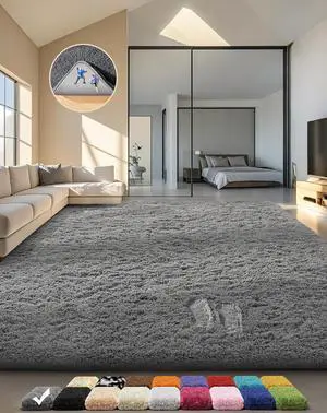 6x9 Area Rugs, Upgrade Non-Slip Fluffy Soft Rugs for Living Room, Large Shag uzzy Plush Rug, Medium Gray Shaggy Big Carpets for Bedroom, Kids Boys Girls Dorm Nursery Home Decor Aesthetic 6x9 Area Rugs, Upgrade Non-Slip Fluffy Soft Rugs for Living Room, Large Shag uzzy Plush Rug, Medium Gray Shaggy Big Carpets for Bedroom, Kids Boys Girls Dorm Nursery Home Decor Aesthetic